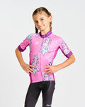 HOLOKOLO Cyklistický dres s krátkym rukávom - UNICORNS KIDS - ružová/viacfarebná