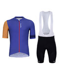 HOLOKOLO Cyklistický krátky dres a krátke nohavice - GREAT ELITE - modrá/čierna/oranžová