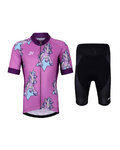 HOLOKOLO Cyklistický krátky dres a krátke nohavice - UNICORNS KIDS - ružová/čierna