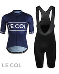 LE COL Cyklistický krátky dres a krátke nohavice - SPORT LOGO - modrá/čierna