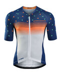 MONTON Cyklistický dres s krátkym rukávom - STARRY LANES  - oranžová/biela/modrá