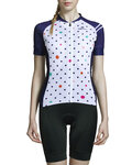 MONTON Cyklistický dres s krátkym rukávom - LOLLIPOP LADY - biela/modrá