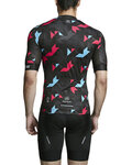 MONTON Cyklistický dres s krátkym rukávom - AUTUMN COLORS - červená/modrá/čierna