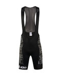 MONTON Cyklistické nohavice krátke s trakmi - NIGHT SHADOW - čierna