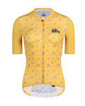 MONTON Cyklistický dres s krátkym rukávom - PURPLEFLORAL YELLOW - žltá