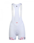 MONTON Cyklistické nohavice krátke s trakmi - INKFLOWER LADY - biela