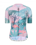 MONTON Cyklistický dres s krátkym rukávom - FLAMINGO LADY - ružová/biela