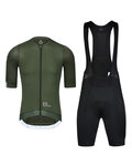 MONTON Cyklistický krátky dres a krátke nohavice - TRAVELER MAX - čierna/zelená