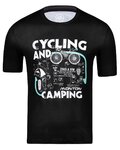 MONTON Cyklistické tričko s krátkym rukávom - CAMPING - čierna