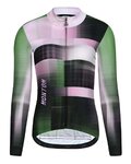 MONTON Cyklistický dres s dlhým rukávom zimný - URBAN THERMAL LADY - čierna/fialová/svetlo zelená