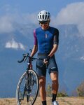 MONTON Cyklistický dres s krátkym rukávom - TRAVELER EVO - modrá/fialová/čierna
