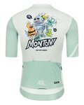 MONTON Cyklistický dres s krátkym rukávom - FUNNYBUGS - svetlo modrá/biela