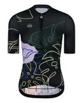 MONTON Cyklistický dres s krátkym rukávom - JUNGLELEAF LADY - čierna/viacfarebná