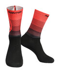 MONTON Cyklistické ponožky klasické - VALLS - čierna/červená