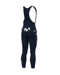 ALÉ Cyklistické nohavice dlhé s trakmi - MOVISTAR 2020 WINTER - modrá