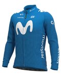 ALÉ Cyklistický dres s dlhým rukávom zimný - MOVISTAR 2021 WINTER - svetlo modrá