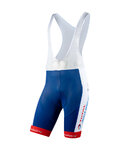 NALINI Cyklistické nohavice krátke s trakmi - DIRECT ENERGIE 2020 - modrá/biela