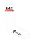 PISSEI Cyklistické ponožky klasické - PISSEI UAE TEAM EMIRATES 2024 RACE - biela