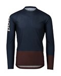POC Cyklistický dres s dlhým rukávom letný - MTB PURE - bordová/modrá