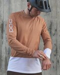 POC Cyklistický dres s dlhým rukávom letný - MTB PURE - biela/hnedá