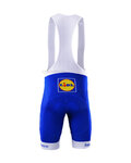 BONAVELO Cyklistické nohavice krátke s trakmi - QUICKSTEP 2017 - modrá