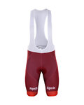 BONAVELO Cyklistické nohavice krátke s trakmi - KATUSHA 2018 - bordová/červená