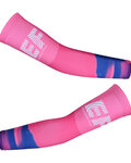 BONAVELO Cyklistické návleky na ruky - EDUCATION FIRST 2019 - ružová/modrá