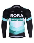 BONAVELO Cyklistický dres s dlhým rukávom zimný - BORA 2020 WINTER - zelená/čierna/biela