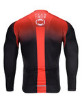 BONAVELO Cyklistický dres s dlhým rukávom zimný - INEOS 2020 WINTER - červená/čierna