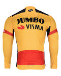 BONAVELO Cyklistický dres s dlhým rukávom zimný - JUMBO-VISMA 2020 WNT - žltá