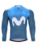 BONAVELO Cyklistický dres s dlhým rukávom zimný - MOVISTAR 2020 WINTER - modrá/biela