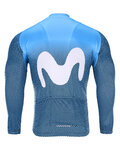 BONAVELO Cyklistický dres s dlhým rukávom zimný - MOVISTAR 2020 WINTER - modrá/biela