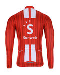 BONAVELO Cyklistický dres s dlhým rukávom zimný - SUNWEB 2020 WINTER - červená/biela