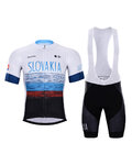 BONAVELO Cyklistický krátky dres a krátke nohavice - SLOVAKIA - biela/červená/modrá/čierna