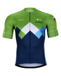 BONAVELO Cyklistický dres s krátkym rukávom - SLOVENIA - modrá/zelená