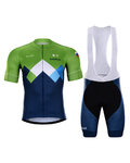 BONAVELO Cyklistický krátky dres a krátke nohavice - SLOVENIA - modrá/zelená