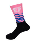 BONAVELO Cyklistické ponožky klasické - EDUCATION FIRST 2020 - modrá/ružová/čierna