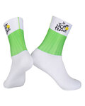 BONAVELO Cyklistické ponožky klasické - TOUR DE FRANCE - zelená/biela