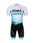 BONAVELO Cyklistický krátky dres a krátke nohavice - BORA 2021 - biela/zelená/čierna
