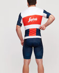 BONAVELO Cyklistický dres s krátkym rukávom - TREK 2021 - modrá/biela/červená