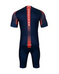 BONAVELO Cyklistický krátky dres a krátke nohavice - INEOS GRENADIERS '22 - modrá/červená