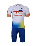 BONAVELO Cyklistický krátky dres a krátke nohavice - TOTAL ENERGIES 2025 - žltá/biela/modrá