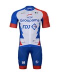 BONAVELO Cyklistický krátky dres a krátke nohavice - GROUPAMA FDJ 2022 - modrá/biela/červená