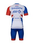 BONAVELO Cyklistický krátky dres a krátke nohavice - GROUPAMA FDJ 2022 - modrá/biela/červená