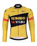 BONAVELO Cyklistický dres s dlhým rukávom zimný - JUMBO-VISMA 2025 WNT - žltá/čierna
