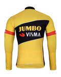 BONAVELO Cyklistický dres s dlhým rukávom zimný - JUMBO-VISMA 2025 WNT - žltá/čierna