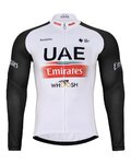 BONAVELO Cyklistický dres s dlhým rukávom zimný - UAE 2024 WINTER - biela/červená/čierna