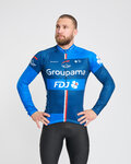 BONAVELO Cyklistický dres s dlhým rukávom zimný - FDJ 2025 WINTER - modrá/čierna