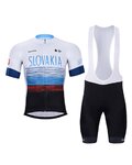 BONAVELO Cyklistický krátky dres a krátke nohavice - SLOVAKIA - biela/modrá/červená/čierna