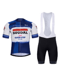 BONAVELO Cyklistický krátky dres a krátke nohavice - SOUDAL QUICK-STEP 24 - biela/čierna/modrá